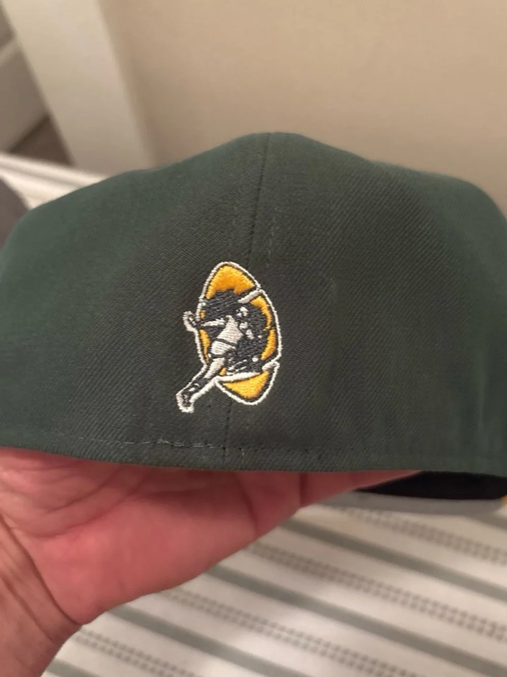 NFL New Era Green and Gold Fitted Cap with Embroidered Football Logo
